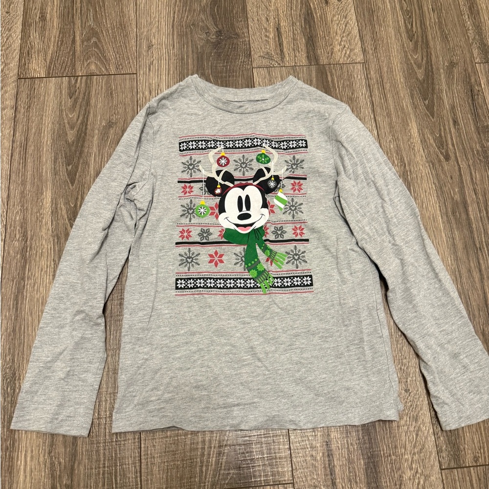Walt Disney Boys MICKEY MOUSE CHRISTMAS Long Sleeve T-Shirt MEDIUM
